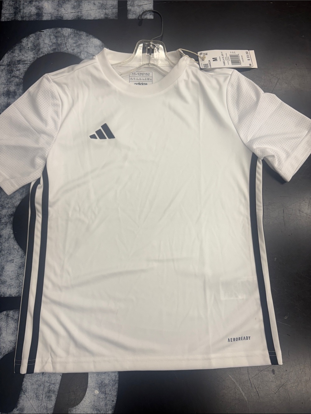 adidas White Short-Sleeve AEROREADY Performance Tee with Black Accents